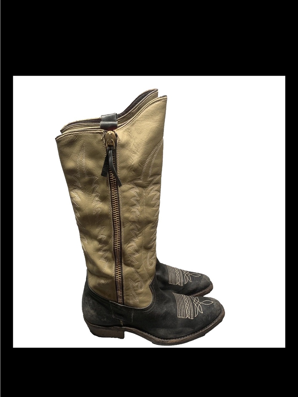 Golden Goose Tall Western Cowboy Boots Zip up Women EU 36 US 6 Made in Italy